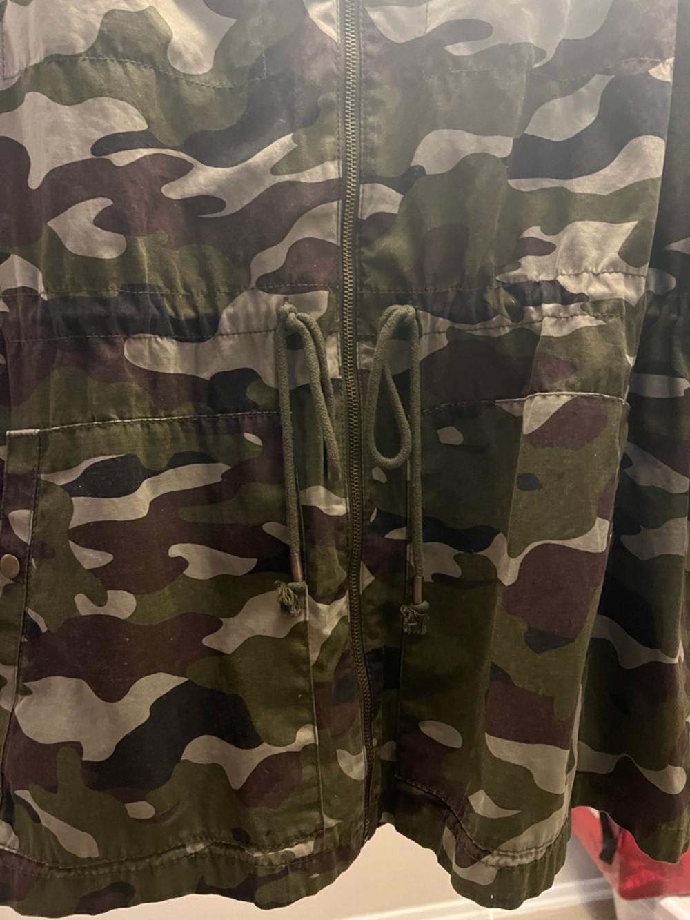 Old Navy Women's Green Camouflage Drawstring Jacket